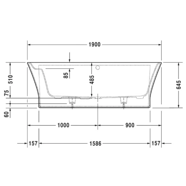 Акриловая ванна 190x90 см Duravit Cape Cod 700364000000000