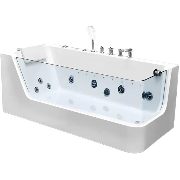 Акриловая ванна Ceruttispa C-494-17L 170x80 см L, с гидромассажем, белый