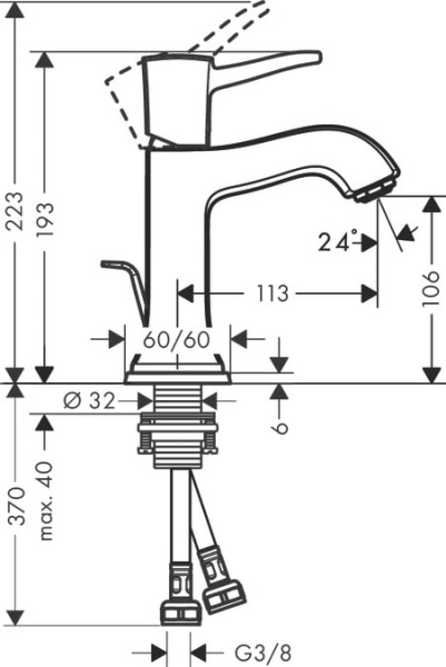 Смеситель для раковины hansgrohe Metropol Classic 31300090