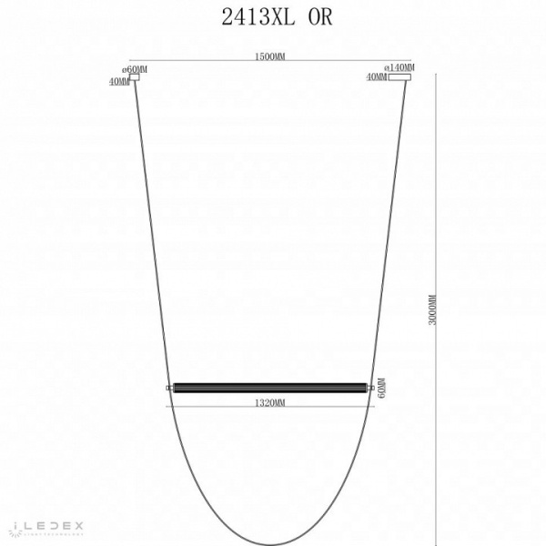 Подвесной светильник iLedex Rocks 2413XL OR
