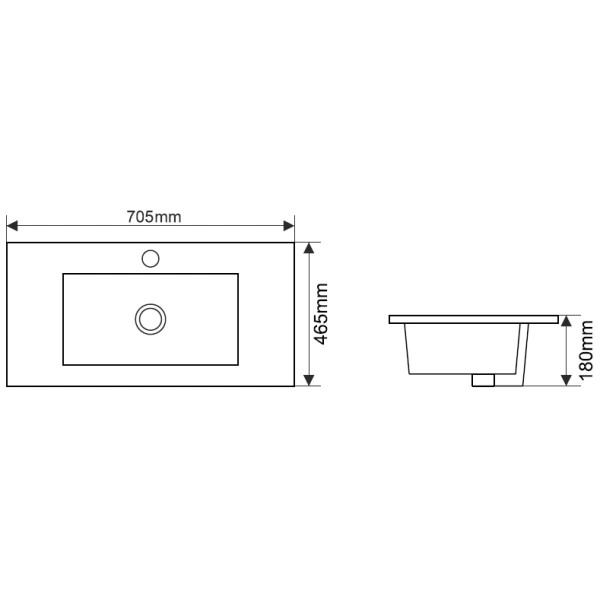 Раковина 70,5x46,5 см Melana 9070E-805