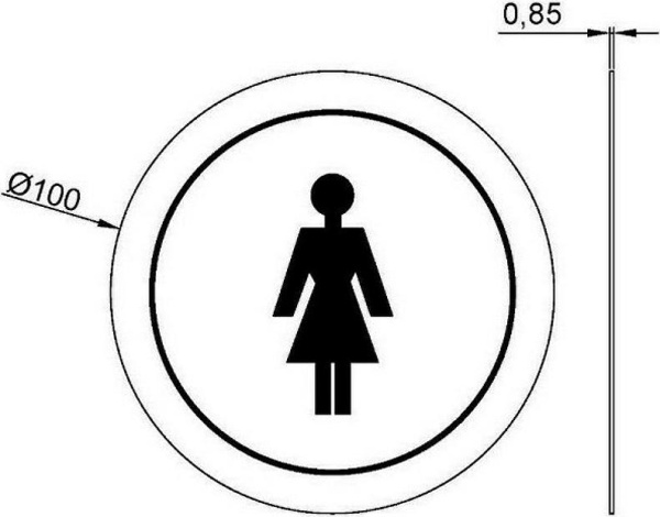 Табличка Туалет женский Nofer 16720.2.S матовая нержавеющая сталь