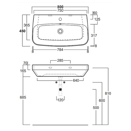 Раковина Simas Baden Baden 80 BB12bi*1