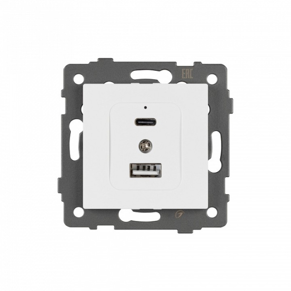 Механизм розетки 2хUSB type A и C Arlight SCT 049839