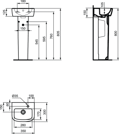 Раковина Ideal Standard Tempo T056901