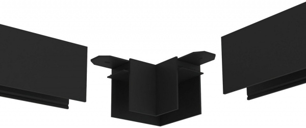 Соединитель угловой L-образный для треков накладных Denkirs Smart TR2102-BK