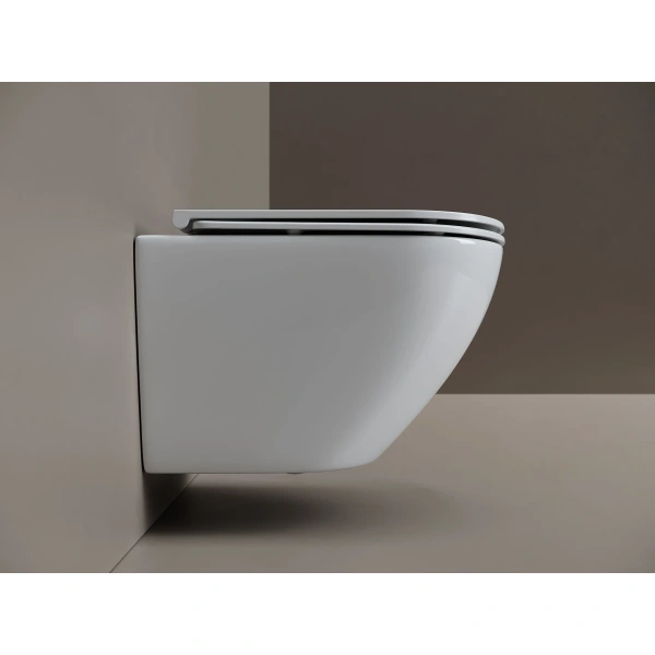 Унитаз подвесной Ceramicanova Whirl CN11007T безободковый, торнадо, с сиденьем микролифт, белый