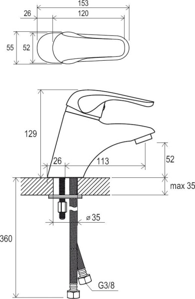 Смеситель для раковины Ravak Rosa RS 012.00 X070022