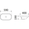 Раковина CeramaLux 5006B 59x40 см, встраиваемая сверху, белый
