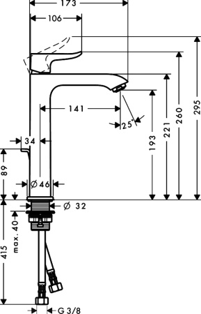 Смеситель для раковины hansgrohe Metris 31183000