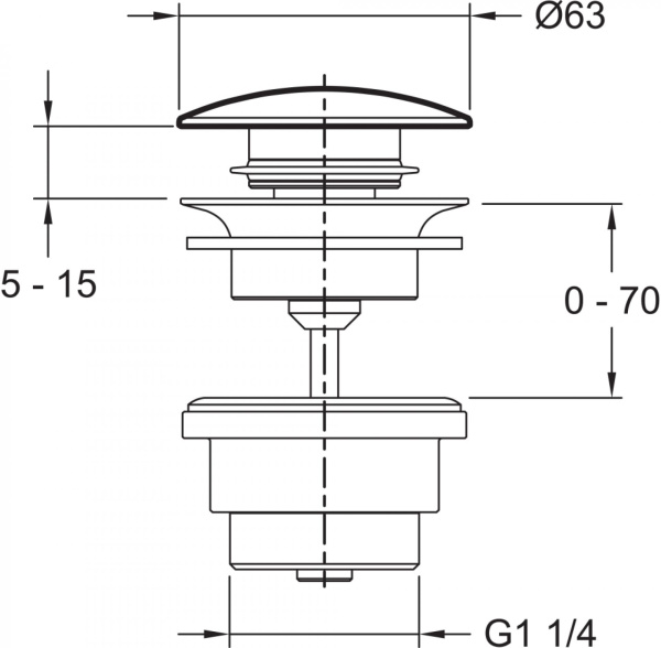 Донный клапан для раковины Jacob Delafon E30536-BL черный