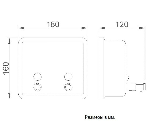 Диспенсер для жидкого мыла Nofer Inox 03005.B двойной глянцевая нержавеющая сталь