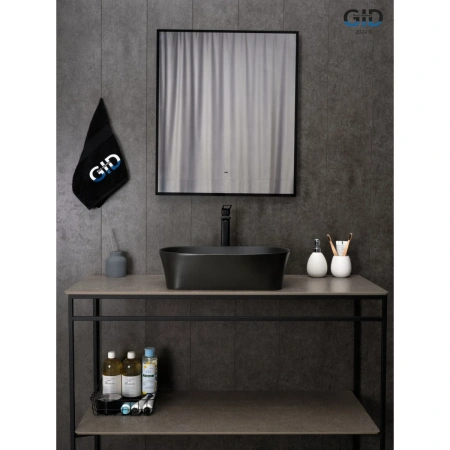 Раковина-чаша GID N9028bg 53x36 см, накладная, черный графит
