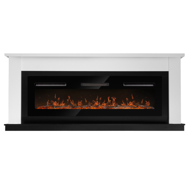 Каминокомплект: Очаг Electrolux Infinity EFP/P-1600ULS N, портал Canto Long белый, черный