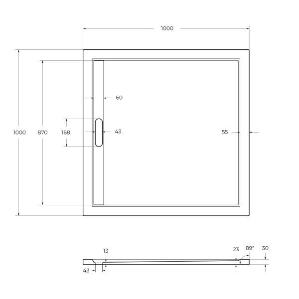 Душевой поддон Cezares 100 TRAY-AS-A-100-30-NERO черный