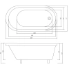 Акриловая ванна Ceruttispa Classic CT9667 157x77 см, отдельностоящая, белый