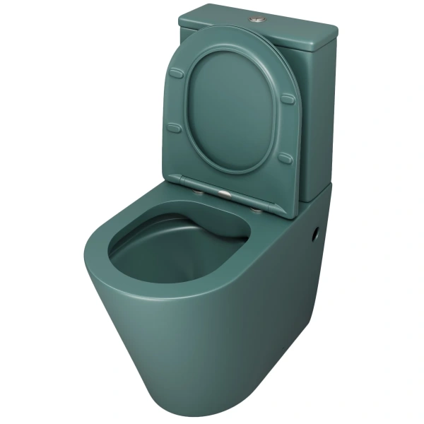 Унитаз-компакт Grossman GR-4480OLMS безободковый, с сиденьем микролифт, зеленый матовый