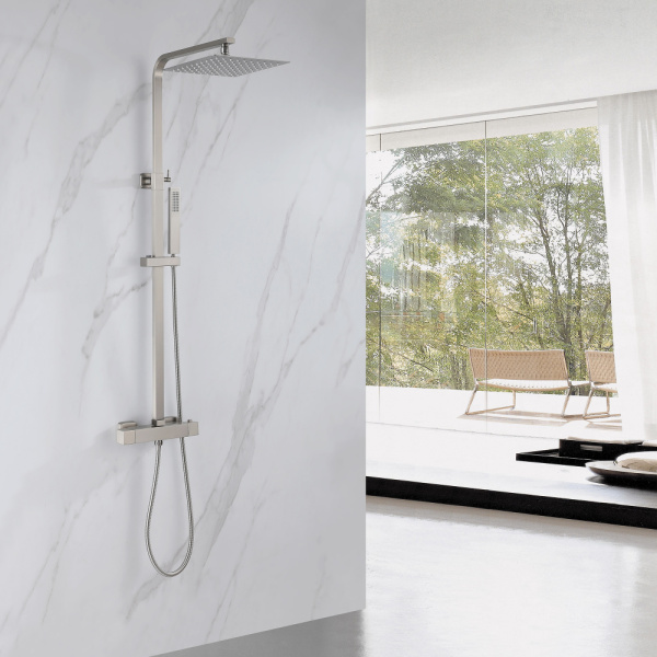 Душевая стойка Abber Daheim AF8260SPL с термостатом сатин