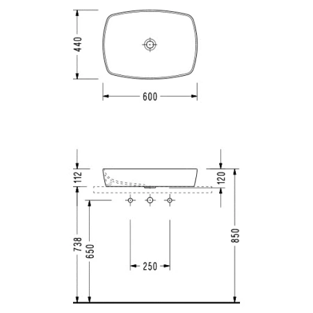 Раковина 60x44 см Serel 1633