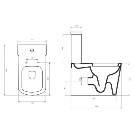 Чаша напольного унитаза BelBagno Albano BB120CP