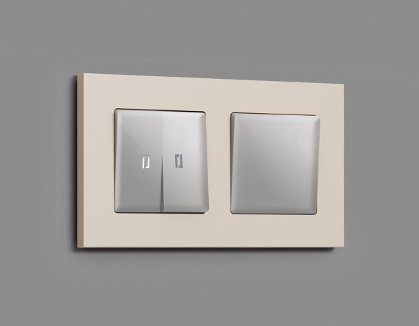 Выключатель проходной двухклавишный с подсветкой Ambrella Volt Quant MA404035