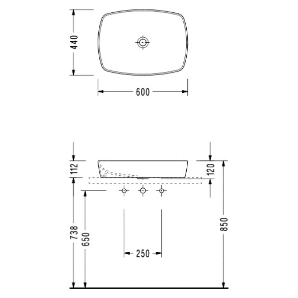 Раковина 60x44 см Serel 1633