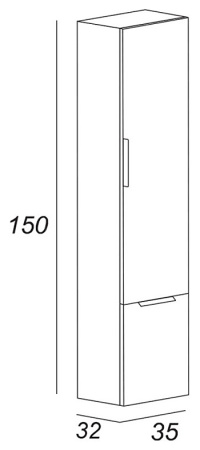 Пенал Cezares Urban 32 55184 серый матовый