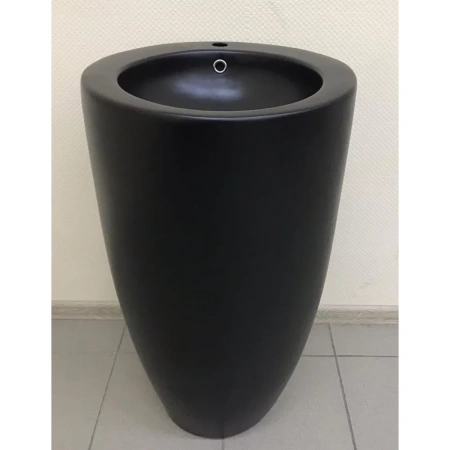 Раковина CeramaLux B133MB 50x50 см, напольная, черный матовый