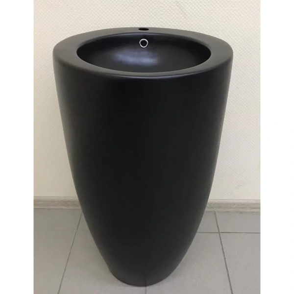 Раковина CeramaLux B133MB 50x50 см, напольная, черный матовый