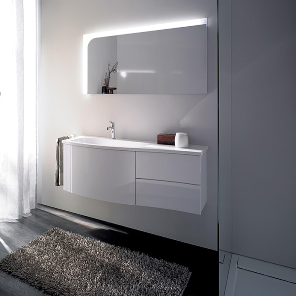 Тумба с раковиной Burgbad Sinea 1.0 121 WTU121E L F1767 C0001*1 белая глянцевая