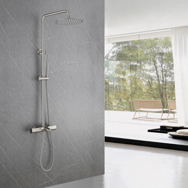 Душевая стойка Abber Thermostat AF8516SPL с термостатом сатин