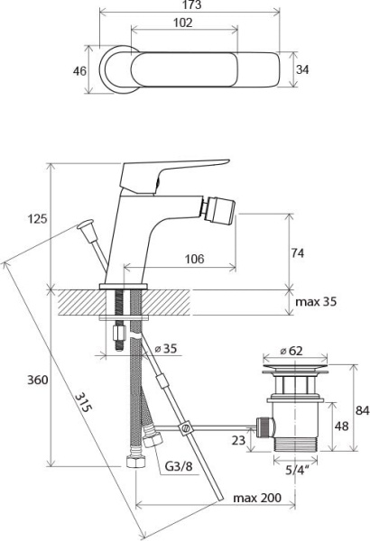 Смеситель для биде Ravak Classic CL 055.00 X070081