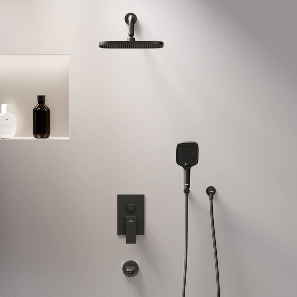 Душевой комплект Damixa Gala 953510300 со смесителем черный матовый