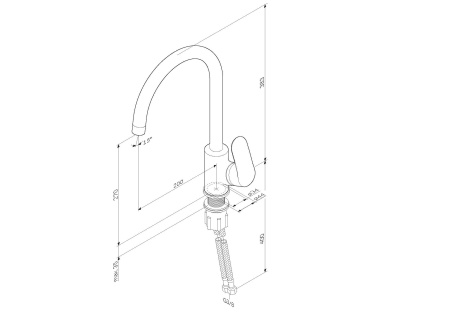 Смеситель для кухни AM.PM Like F8007122 элегантный черный