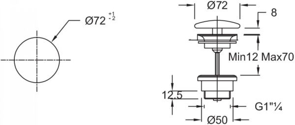 Донный клапан для раковины Jacob Delafon E78263-00 белый