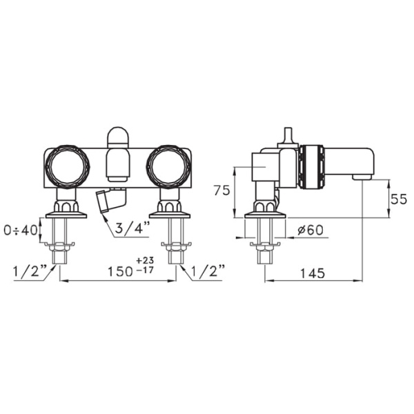 Смеситель для ванны Stella Timeaster TL 02001 CR00N