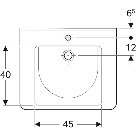 Раковина 65x55 см Geberit Renova Comfort Square 128665000