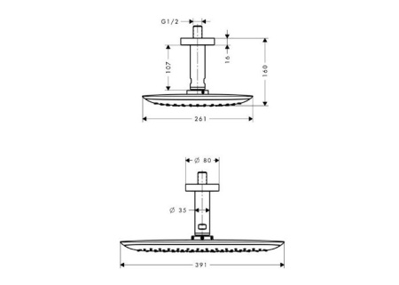 Верхний душ hansgrohe PuraVida 27390400