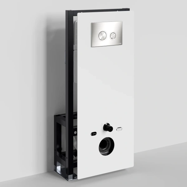 Инсталляция для унитаза WasserKRAFT Glan 66 66TLT.010.ME.WH.BN01 с кнопкой смыва, никель