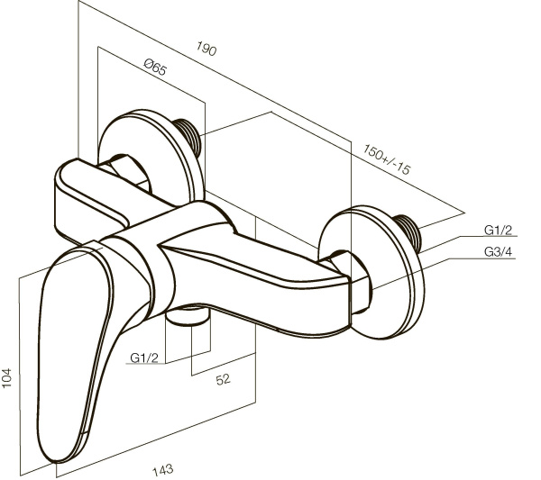 Смеситель для душа AM.PM Joy F8520000