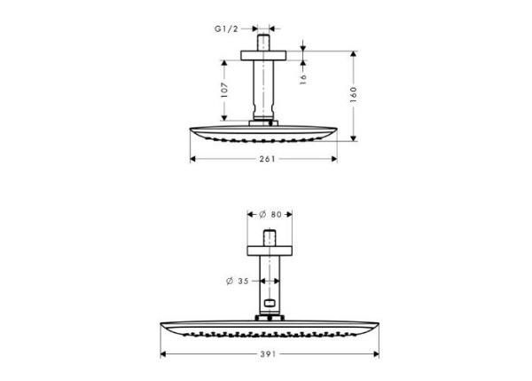 Верхний душ hansgrohe PuraVida 27390400