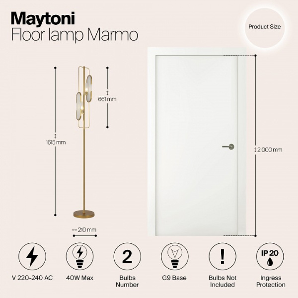 Торшер Maytoni Мармо MOD099FL-02G