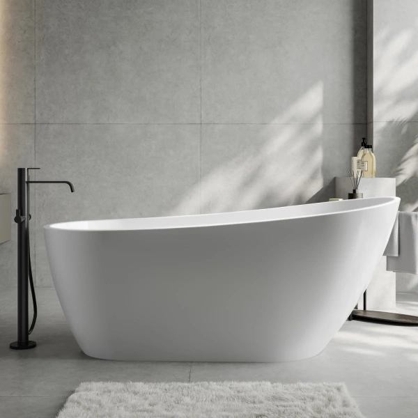 Акриловая ванна Abber AB9501 170x80 см, отдельностоящая, белый