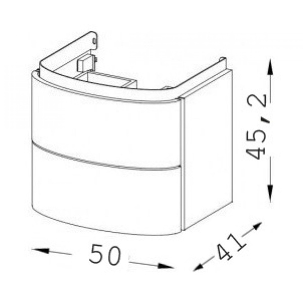 Тумба под раковину 50 см Jacob Delafon Presquile EB1102-M47 матовый оливковый