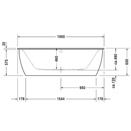Акриловая ванна 190x90 см Duravit Darling New 700248000000000