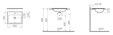 Раковина Vitra S20 5465B003-0001