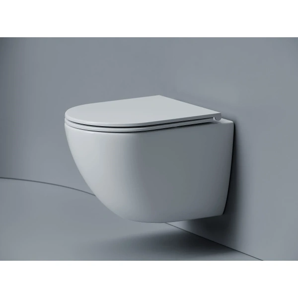 Унитаз подвесной Ceramicanova Alba CN11005T безободковый, торнадо, с сиденьем микролифт, белый