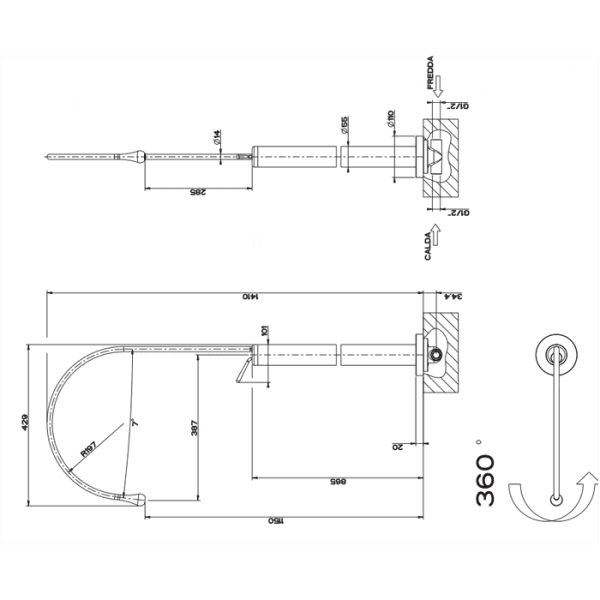 Смеситель для раковины Gessi Goccia 33628#031