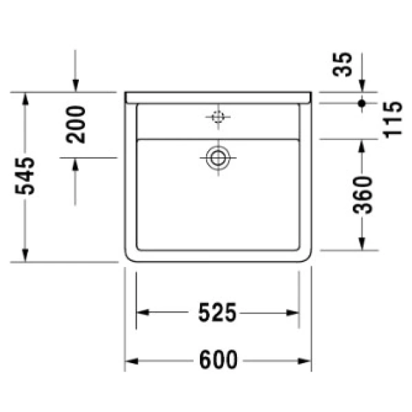 Раковина 60x54,5 см Duravit Starck 3 0312600000