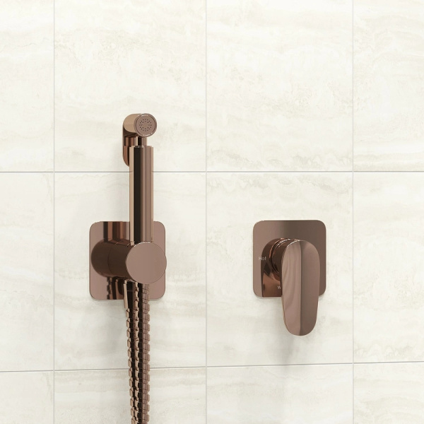 Гигиенический душ WasserKRAFT Asphe A7751.290.292.335 со смесителем розовое золото